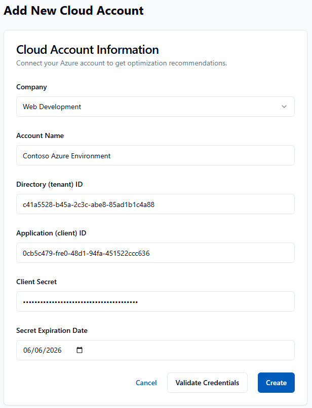 Azure Spotto Setup